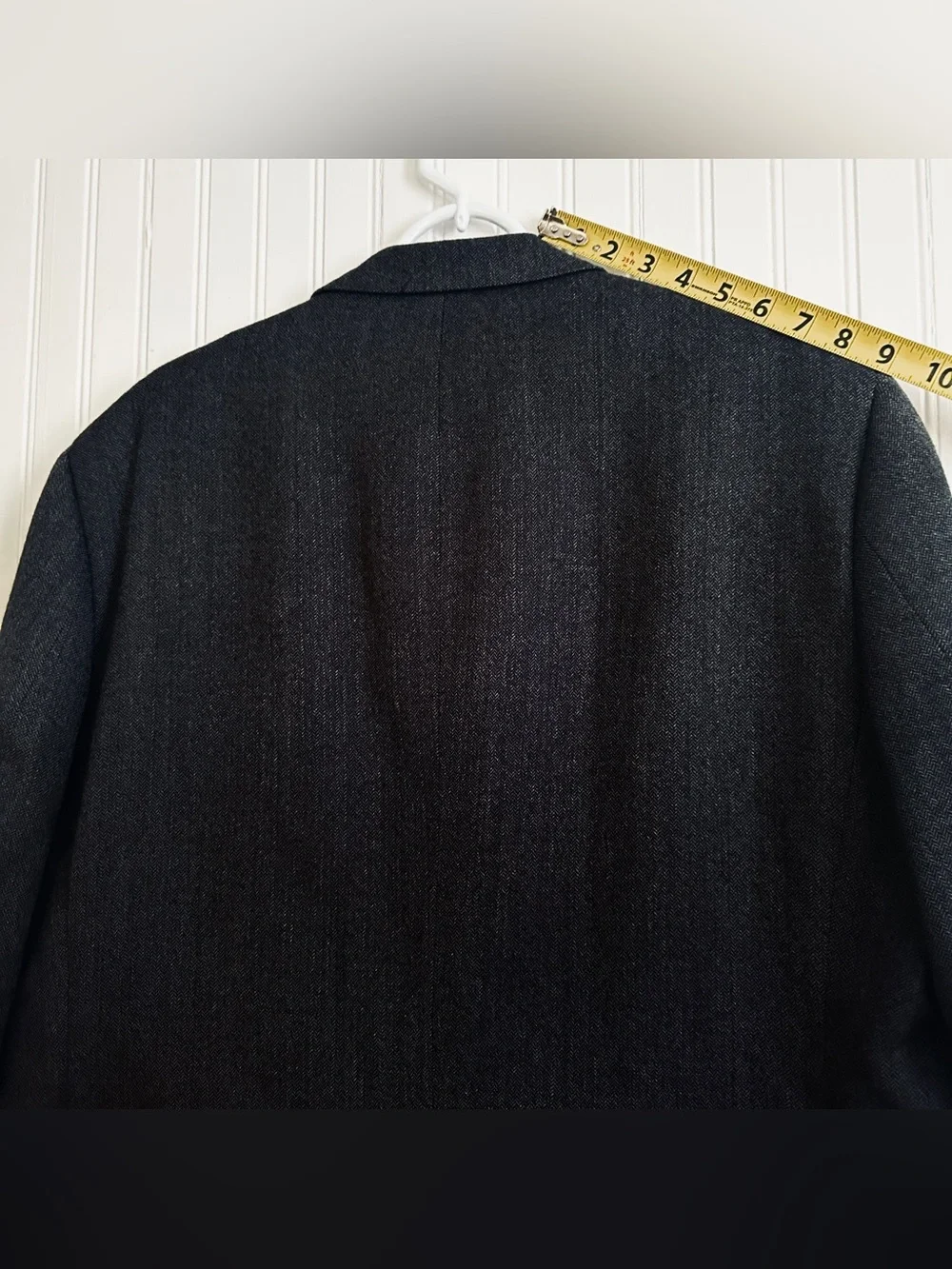 Men's Charcoal Gray Two-Button Wool-Blend Blazer (Designer Made)